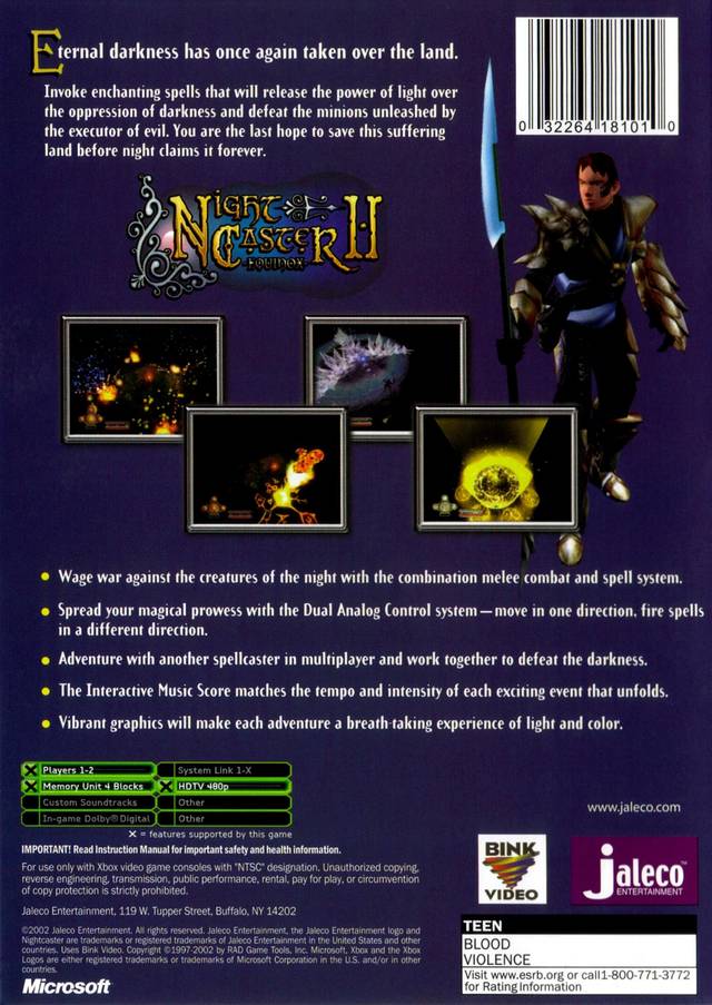 Nightcaster II: Equinox - Xbox Video Games Jaleco Entertainment   