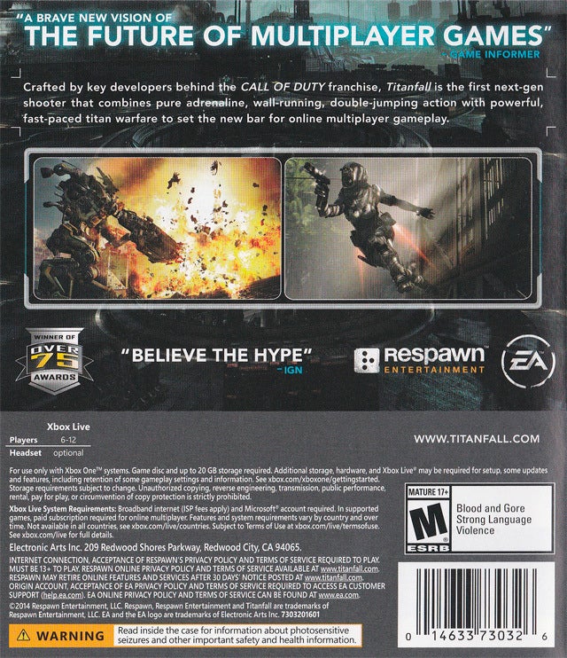 Titanfall - (XB1) Xbox One Video Games Electronic Arts   