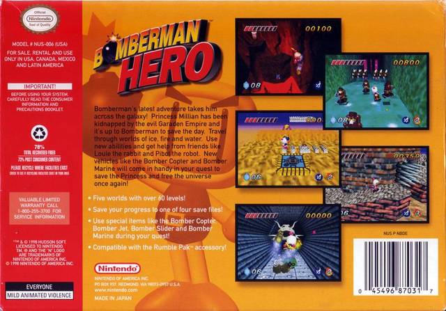 Bomberman Hero - (N64) Nintendo 64 [Pre-Owned] Video Games Nintendo   