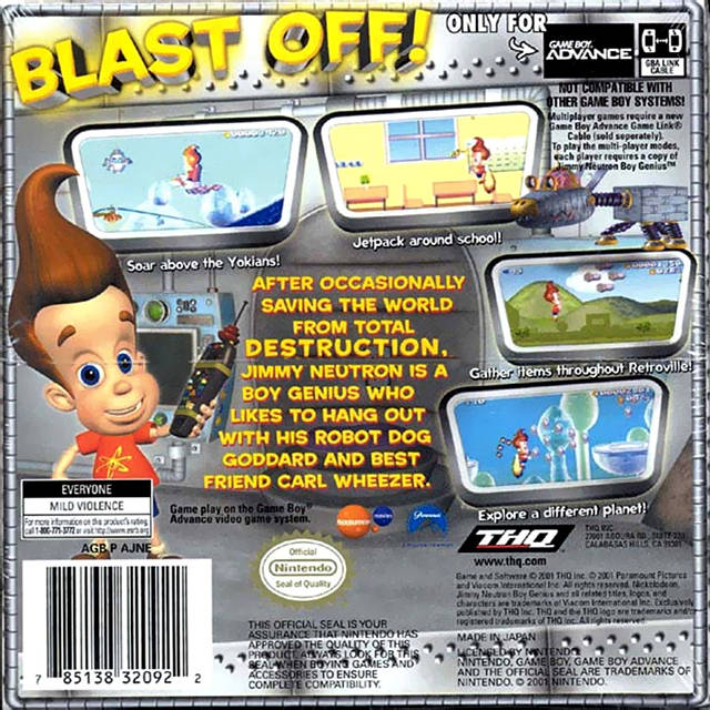 Jimmy Neutron: Boy Genius - (GBA) Game Boy Advance [Pre-Owned] Video Games THQ   