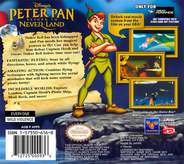 Disney's Peter Pan: Return to Neverland - (GBA) Game Boy Advance [Pre-Owned] Video Games Disney Interactive   