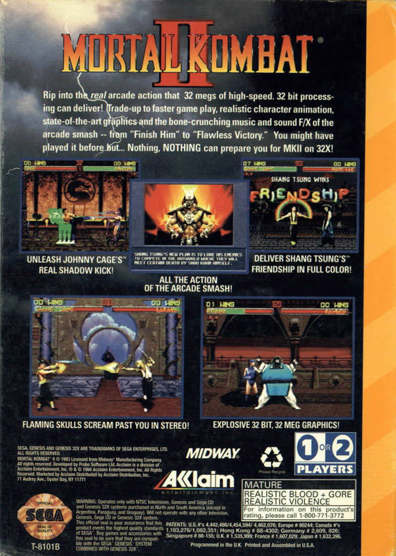 Mortal Kombat II - SEGA 32X [Pre-Owned] | J&L Game