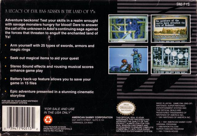 Ys III: Wanderers from Ys - (SNES) Super Nintendo [Pre-Owned] Video Games American Sammy   