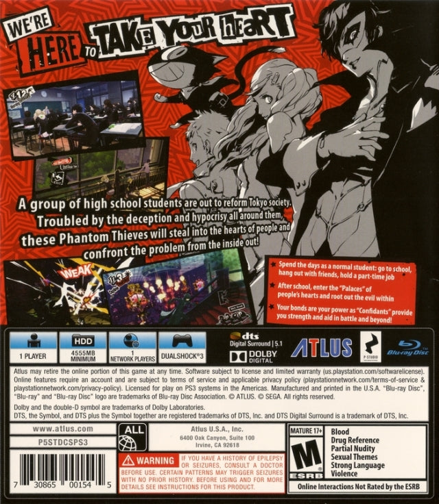 Persona 5 - (PS3) PlayStation 3 Video Games Atlus   