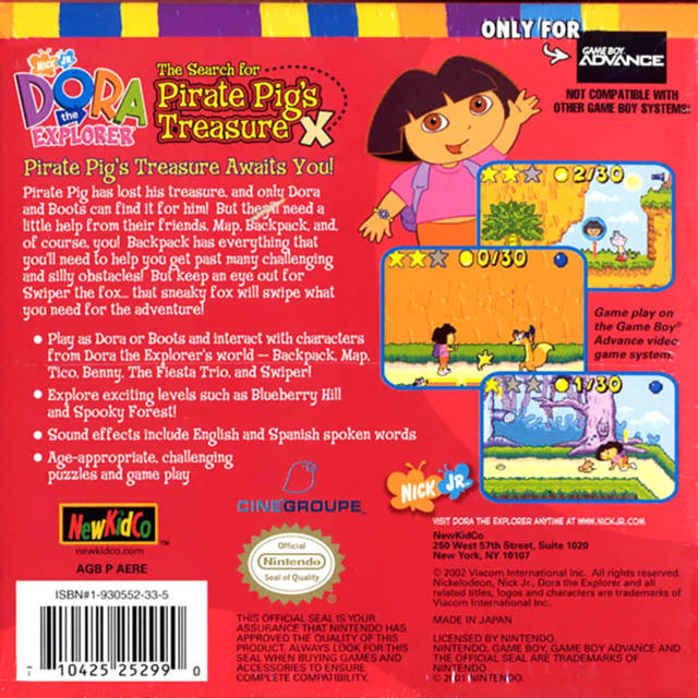 Dora the Explorer: The Search for Pirate Pig's Treasure - (GBA) Game Boy Advance [Pre-Owned] Video Games NewKidCo   