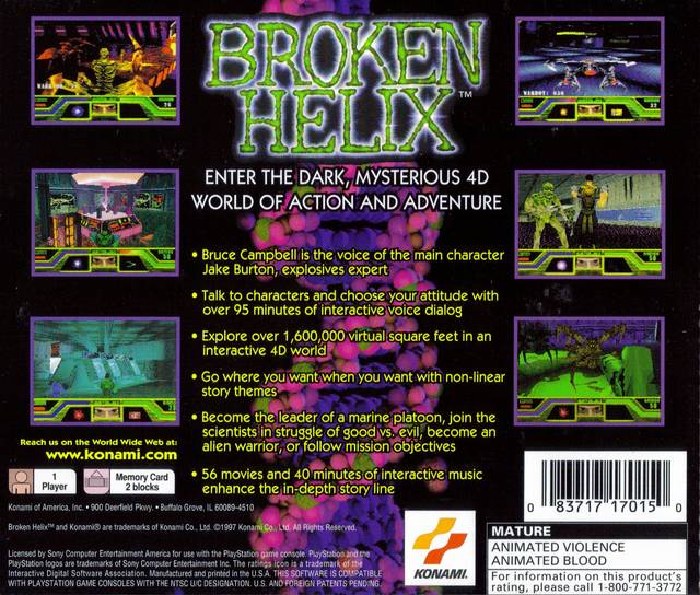 Broken Helix - (PS1) PlayStation 1 [Pre-Owned] Video Games Konami   