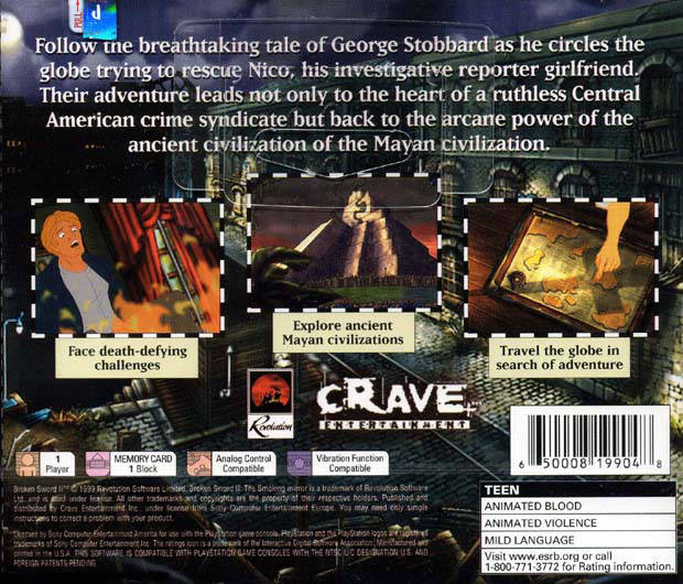 Broken Sword II: The Smoking Mirror - (PS1) PlayStation 1 [Pre-Owned] Video Games Crave   