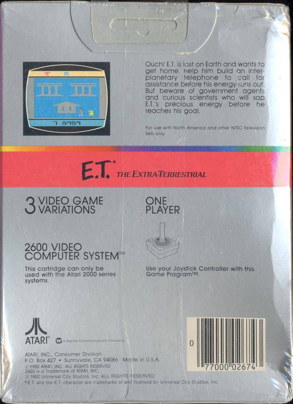 E.T.: The Extra-Terrestrial - Atari 2600 [Pre-Owned] Video Games Atari Inc.   