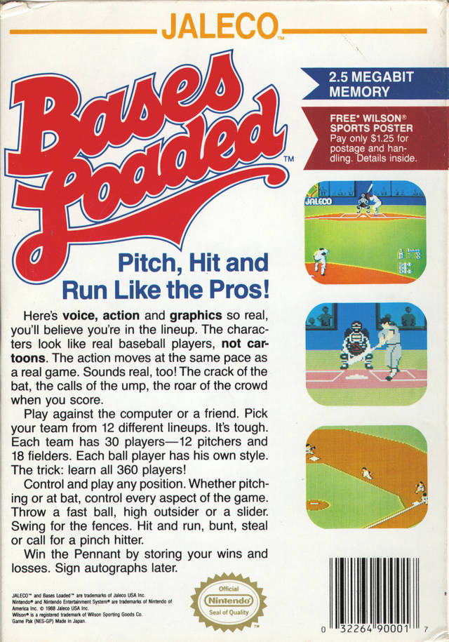 Bases Loaded - (NES) Nintendo Entertainment System [Pre-Owned] Video Games Jaleco Entertainment   