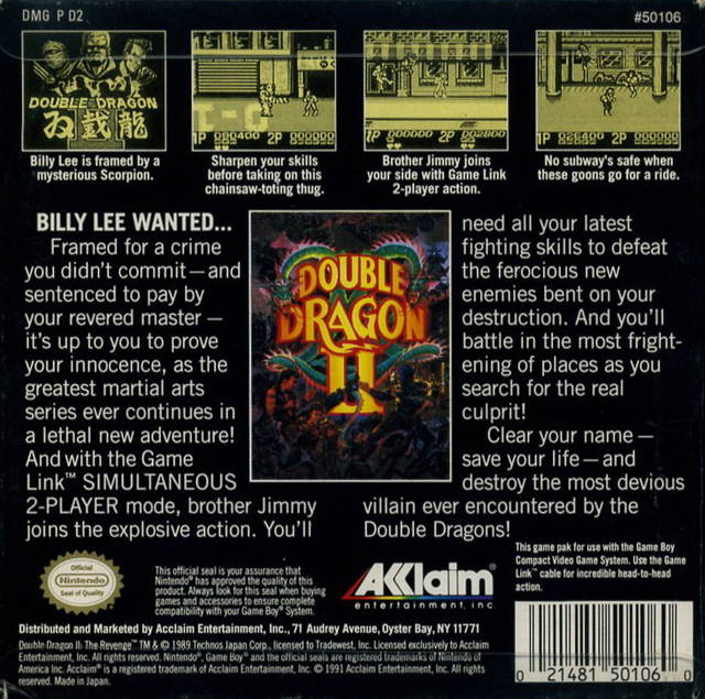 Double Dragon II - (GB) Game Boy [Pre-Owned] Video Games Tradewest   