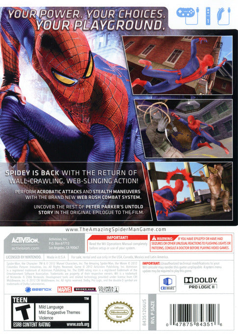The Amazing Spider-Man - Nintendo Wii [Pre-Owned] Video Games Activision   