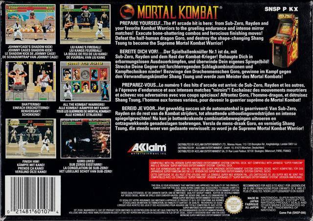 Mortal Kombat - (SNES) Super Nintendo [Pre-Owned] Video Games Acclaim   