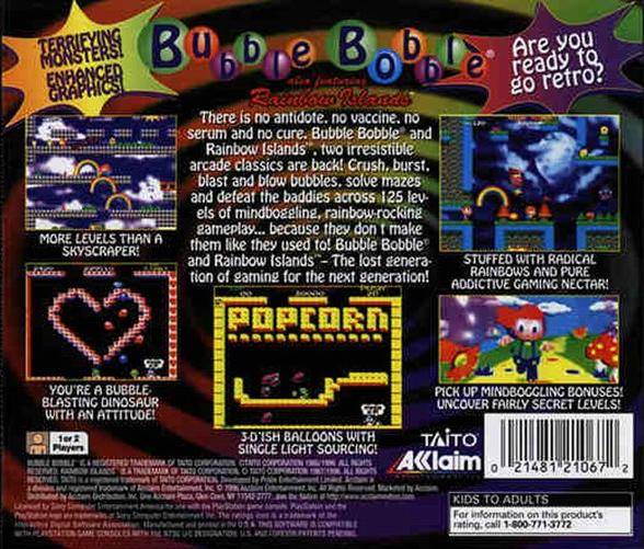 Bubble Bobble also featuring Rainbow Islands - (PS1) PlayStation 1 [Pre-Owned] Video Games Acclaim   