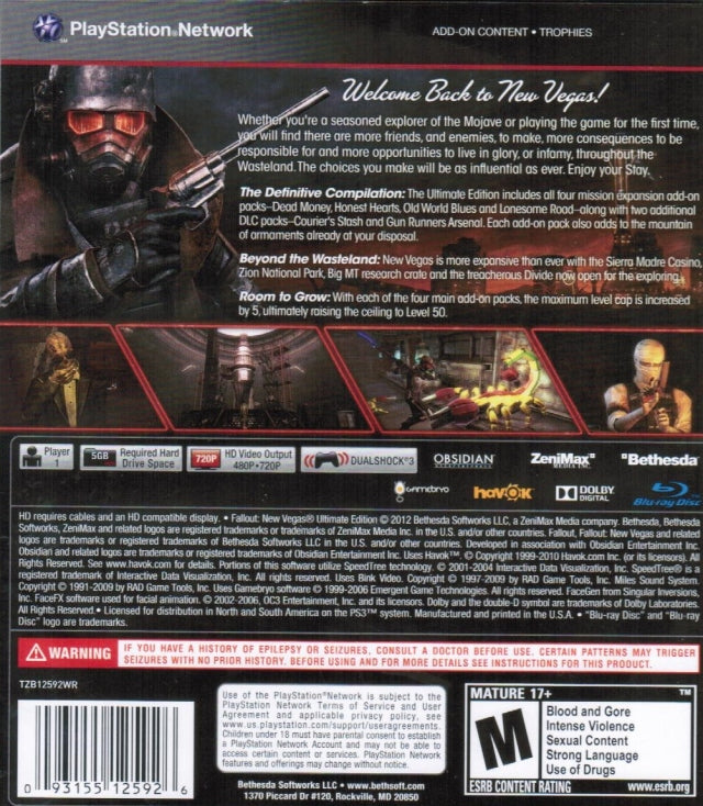 Fallout: New Vegas (Ultimate Edition) - (PS3) PlayStation 3 [Pre-Owned] Video Games Bethesda Softworks   