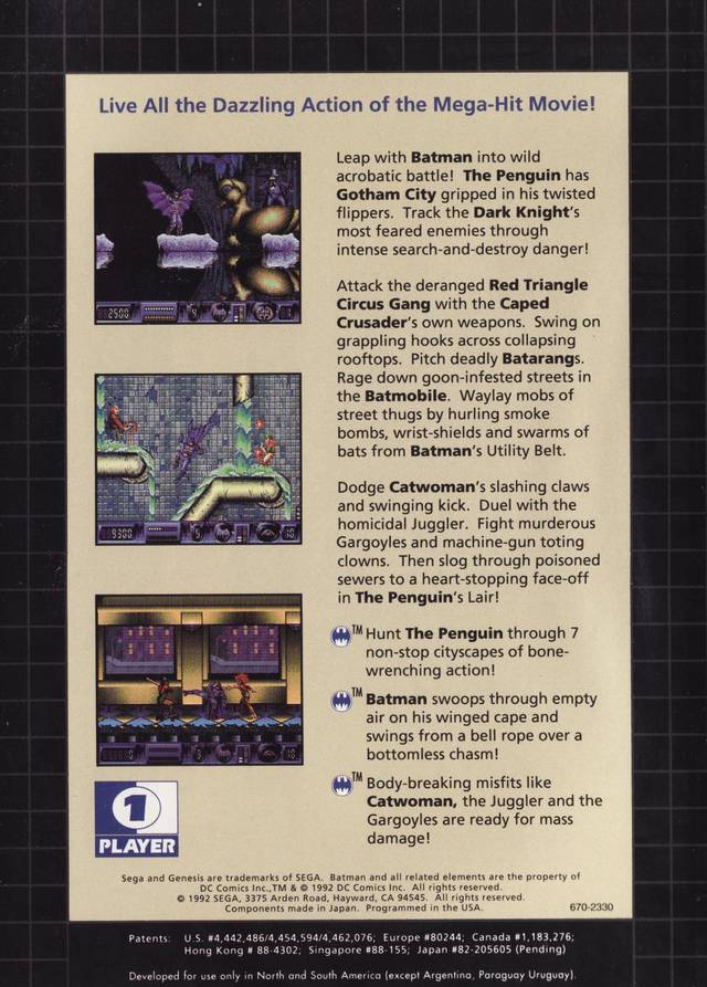 Batman Returns - (SG) SEGA Genesis [Pre-Owned] Video Games Sega   