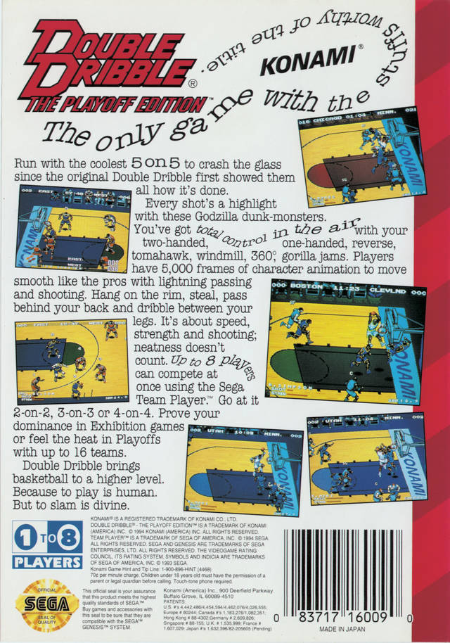 Double Dribble: The Playoff Edition - SEGA Genesis [Pre-Owned] Video Games Konami   