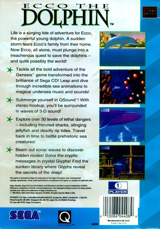 Ecco the Dolphin - (SCD) SEGA CD [Pre-Owned] Video Games Sega   
