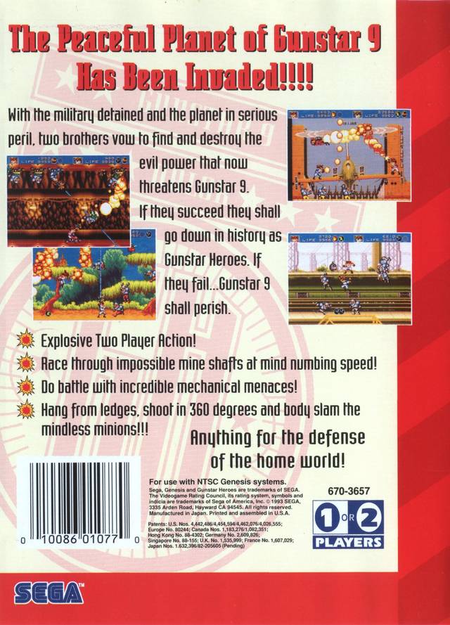Gunstar Heroes - (SG) SEGA Genesis [Pre-Owned] Video Games Sega   