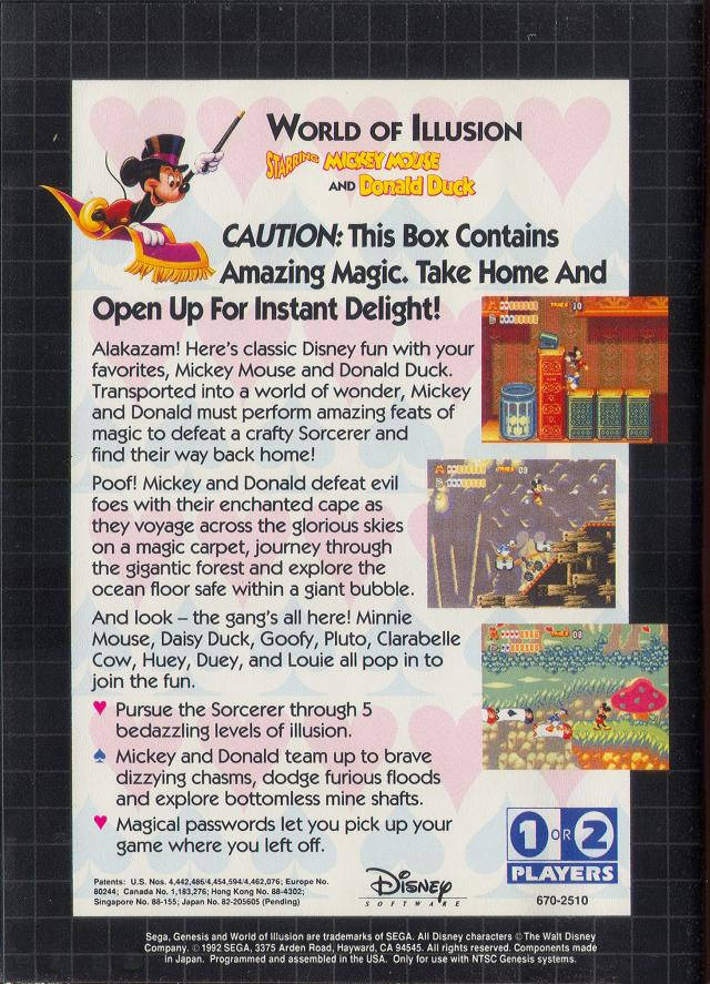 World of Illusion Starring Mickey Mouse and Donald Duck - (SG) SEGA Genesis [Pre-Owned] Video Games Sega   