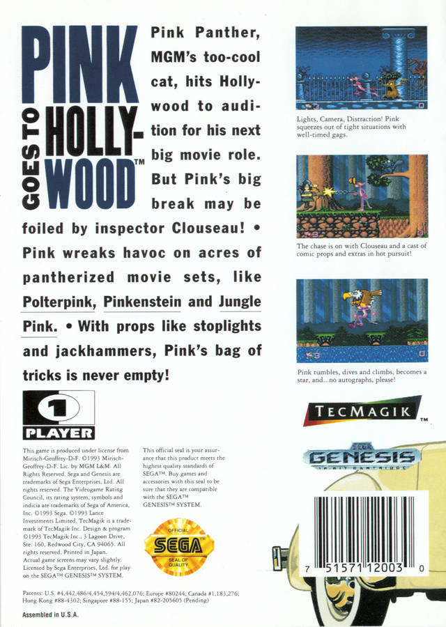 Pink Goes to Hollywood - (SG) SEGA Genesis [Pre-Owned] Video Games TecMagik   