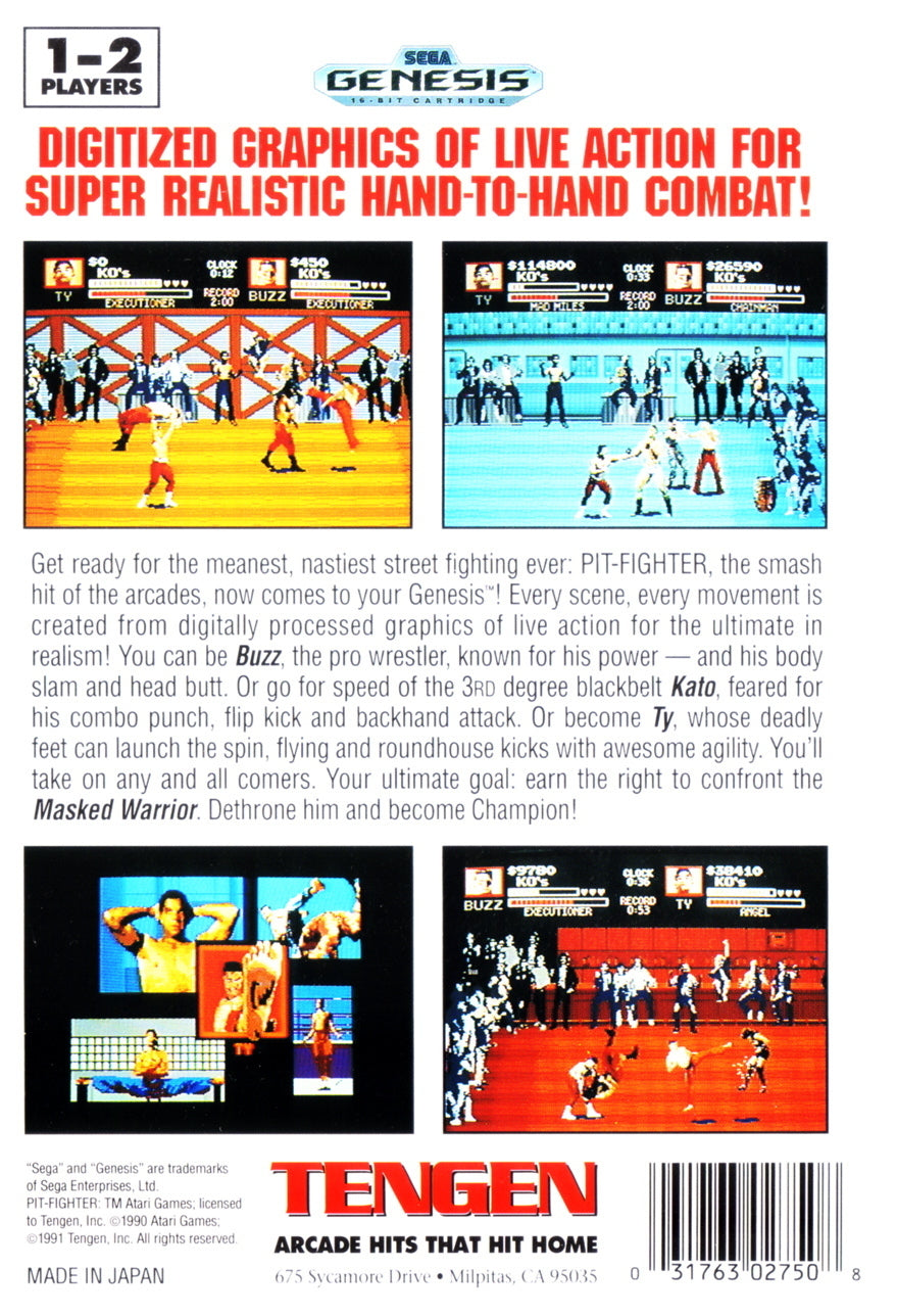 Pit-Fighter - (SG) SEGA Genesis [Pre-Owned] | J&L Game