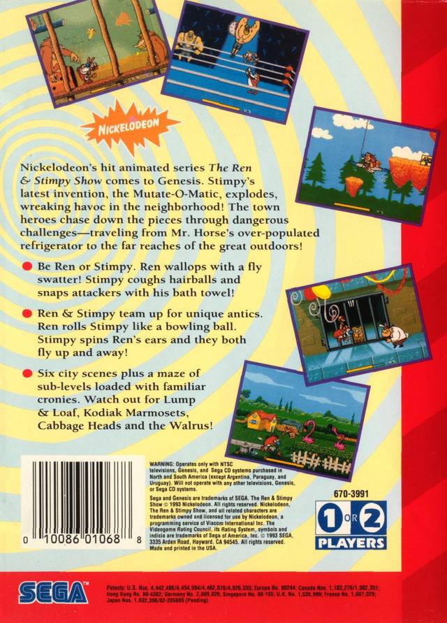 The Ren & Stimpy Show Presents: Stimpy's Invention - SEGA Genesis [Pre-Owned] Video Games Sega   
