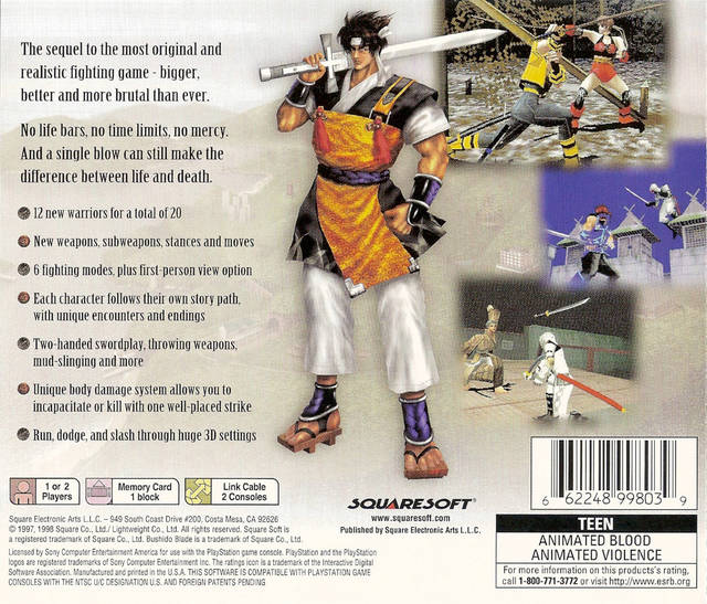 Jeux Bushido Blade PlayStation 1 - Jeux vidéo Jeux Bushido Blade PlayStation 1 - Jeux vidéo