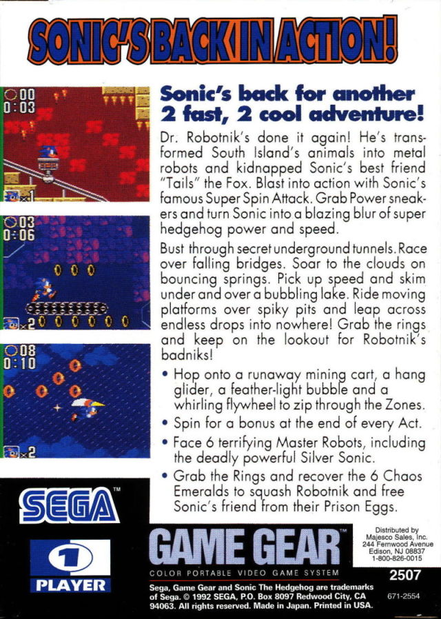 sonic the hedgehog 2 game gear Sonic the Hedgehog 2 (Sega Game Gear)
