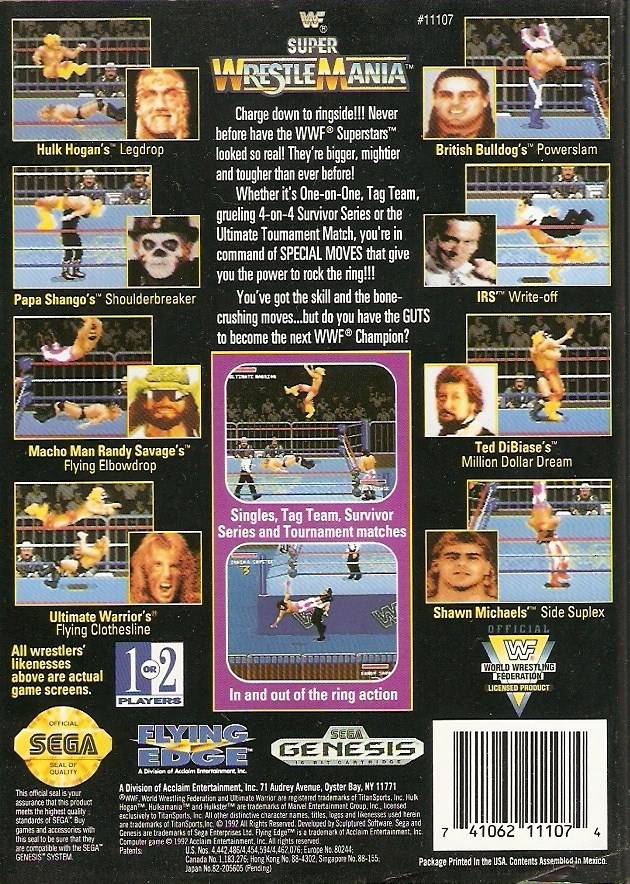 WWF Super WrestleMania SG SEGA Genesis Pre Owned J L Game