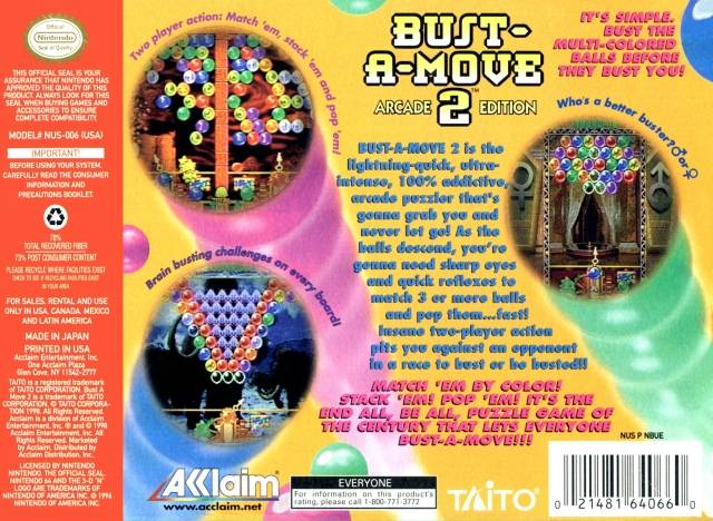 Bust-A-Move 2: Arcade Edition - (N64) Nintendo 64 [Pre-Owned] Video Games Acclaim   