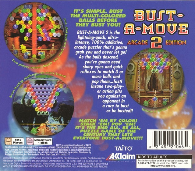Bust-A-Move 2 Arcade Edition (Long Box) - (PS1) PlayStation 1 [Pre-Owned] Video Games Acclaim