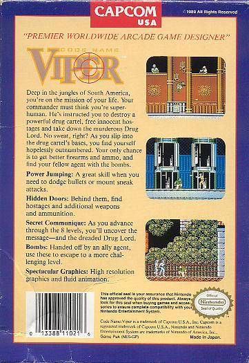 Code Name: Viper - (NES) Nintendo Entertainment System [Pre-Owned] Video Games Capcom   