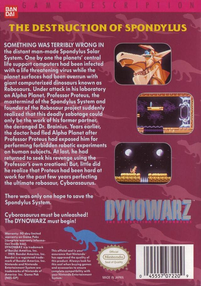 Dynowarz: The Destruction of Spondylus - (NES) Nintendo Entertainment System [Pre-Owned] Video Games Bandai America Inc.   