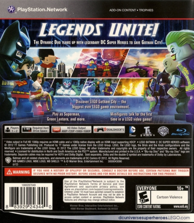 LEGO Batman 2: DC Super Heroes - (PS3) PlayStation 3 [Pre-Owned] Video Games Warner Bros. Interactive Entertainment   