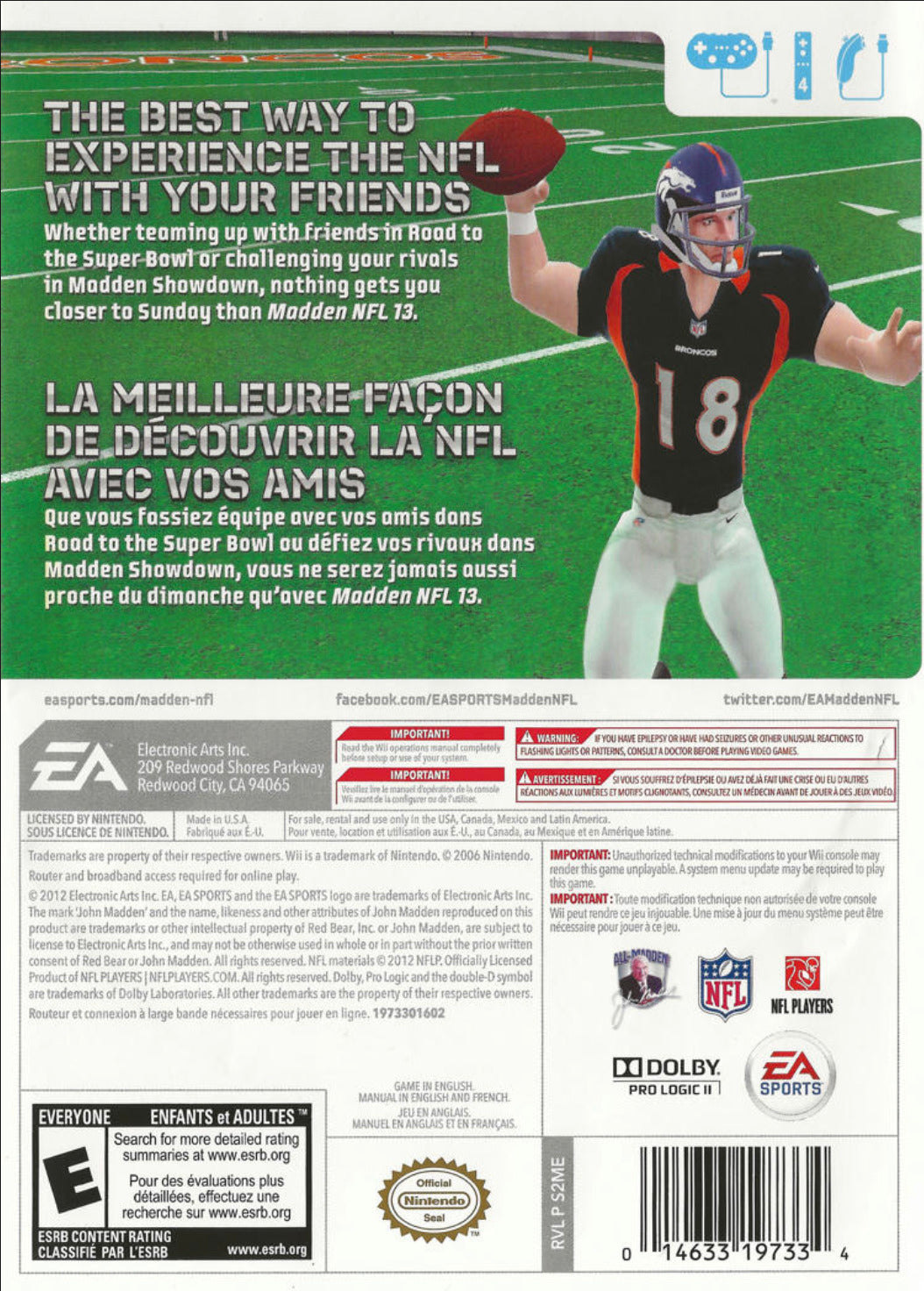 Madden NFL 13 - Nintendo Wii [Pre-Owned] | J&L Game