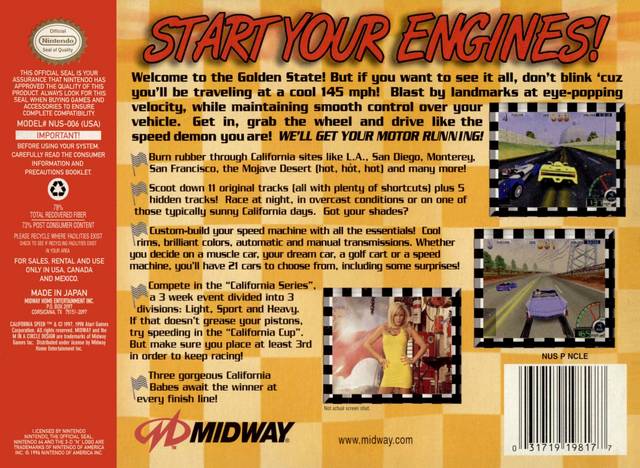 California Speed - (N64) Nintendo 64 [Pre-Owned] Video Games Midway   