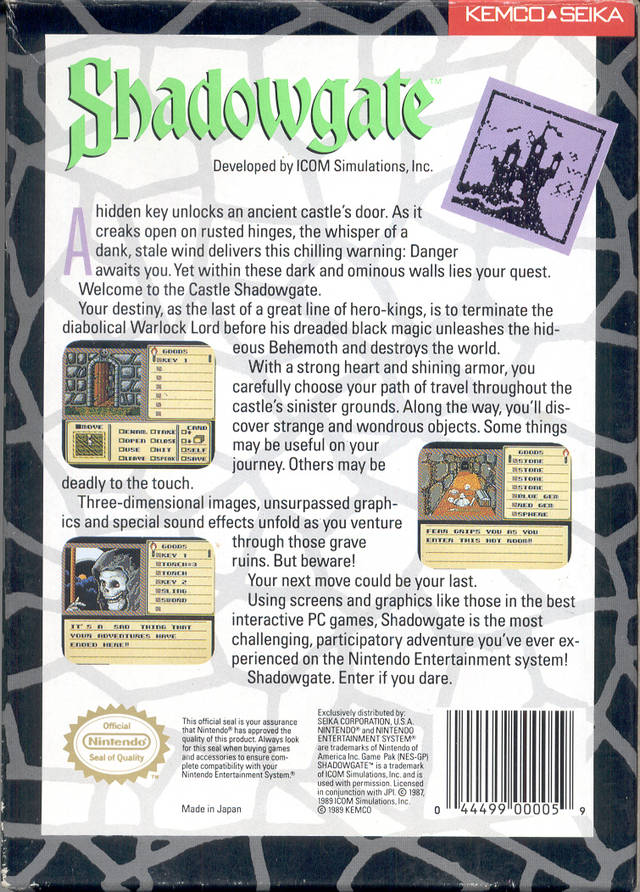 Shadowgate (1987) - (NES) Nintendo Entertainment System [Pre-Owned] Video Games Kemco   