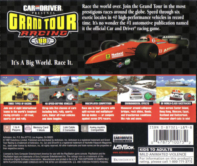 Car and Driver Presents: Grand Tour Racing '98 - (PS1) PlayStation 1 [Pre-Owned] Video Games Activision   