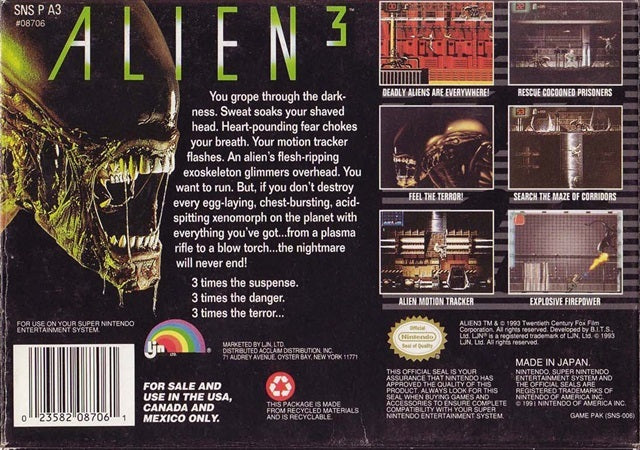 Alien 3 - (SNES) Super Nintendo [Pre-Owned] Video Games LJN Ltd.   