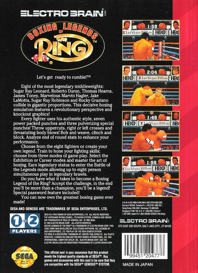 Boxing Legends of the Ring - (SG) SEGA Genesis [Pre-Owned] Video Games Electro Brain   