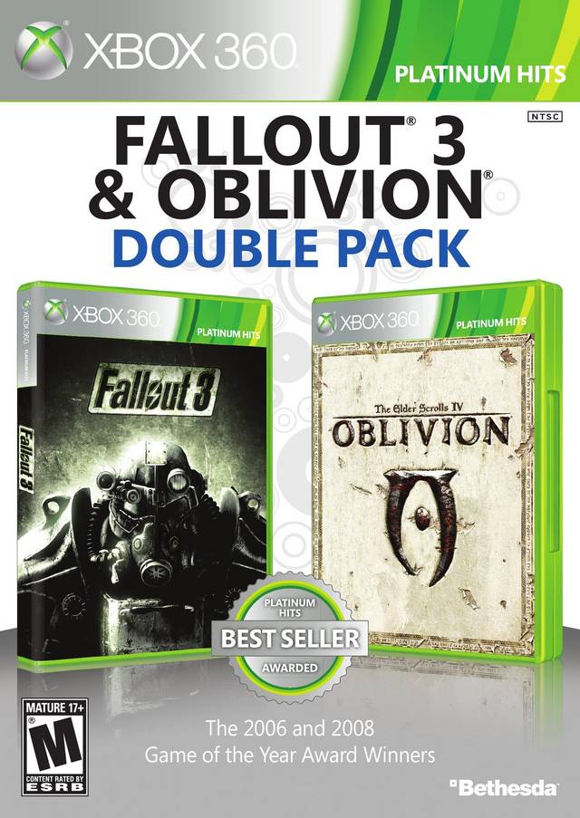 Fallout 3 & Oblivion Double Pack (Platinum Hits) - Xbox 360 [Pre-Owned] Video Games Bethesda Softworks   