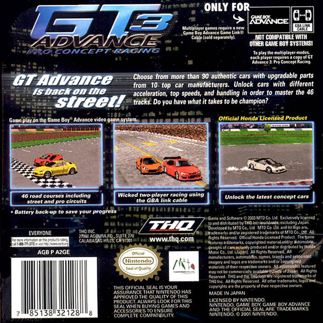 GT Advance 3: Pro Concept Racing - (GBA) Game Boy Advance [Pre-Owned] Video Games THQ   