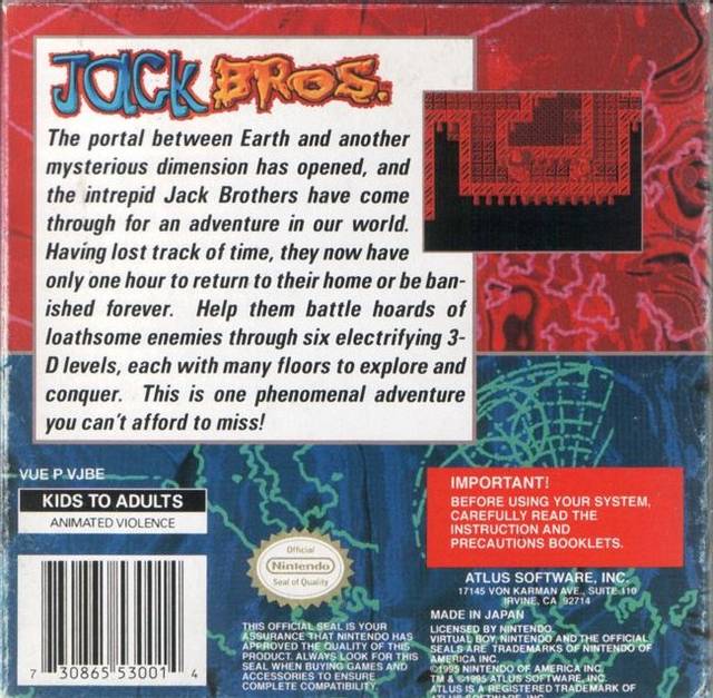 Jack Bros. - (VB) Virtual Boy [Pre-Owned] Video Games Atlus   