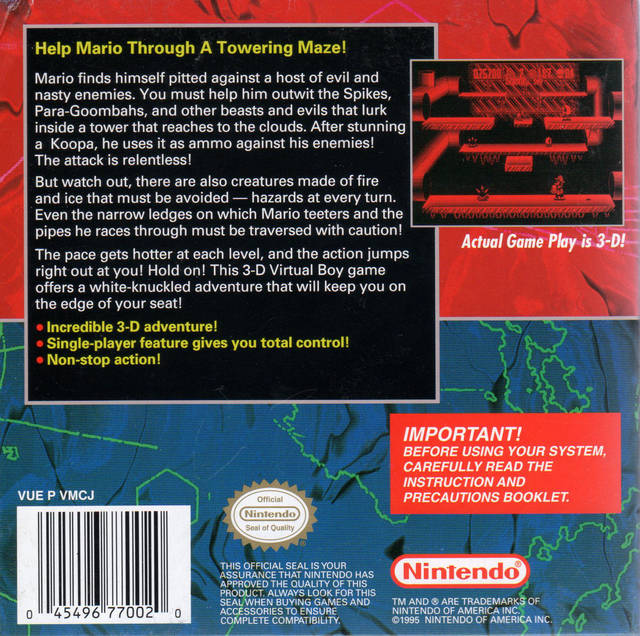 Mario Clash - (VB) Virtual Boy [Pre-Owned] Video Games Nintendo   