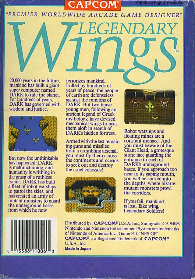 Legendary Wings - (NES) Nintendo Entertainment System [Pre-Owned] Video Games Capcom   