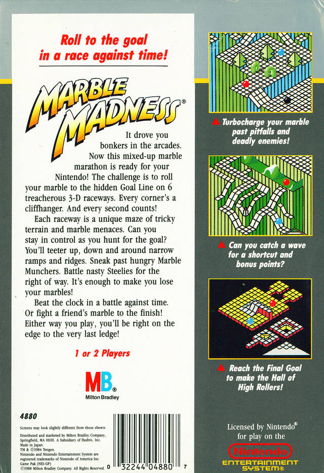 Marble Madness - (NES) Nintendo Entertainment System [Pre-Owned] Video Games Milton Bradley   