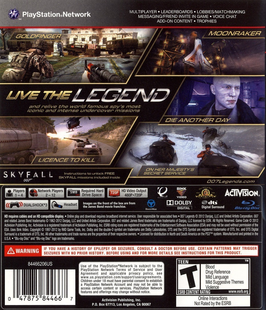 007 Legends - (PS3) PlayStation 3 Video Games Activision   