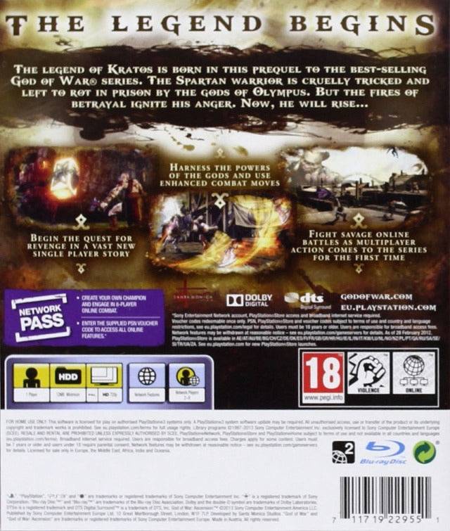 God of War: Ascension - (PS3) Playstation 3 [Pre-Owned] (European Import) Video Games Sony   
