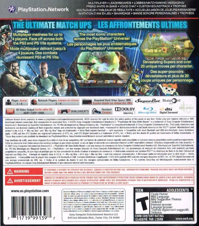 PlayStation All-Stars Battle Royale - (PS3) PlayStation 3 [Pre-Owned] Video Games SCEA   