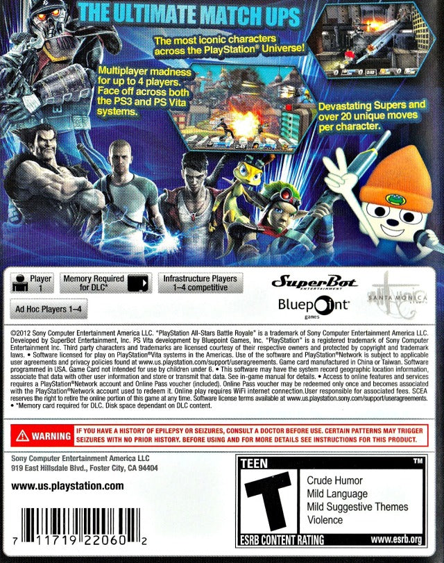 PlayStation All-Stars Battle Royale - (PSV) PlayStation Vita [Pre-Owned] Video Games SCEA   